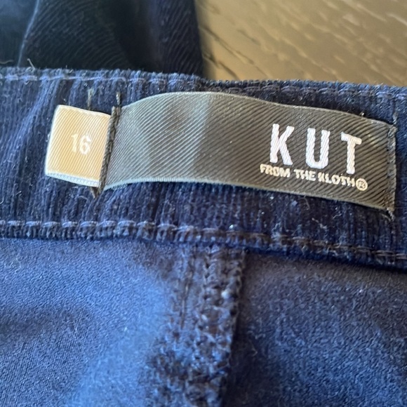 Kut from the Kloth Diana Corduroy Skinny Pants Royal Blue Size 16 - Picture 10 of 10